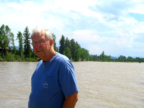 Mike Hendrix along the Snake River at Menor's Ferry across from Dornans in Grand Teton National Park