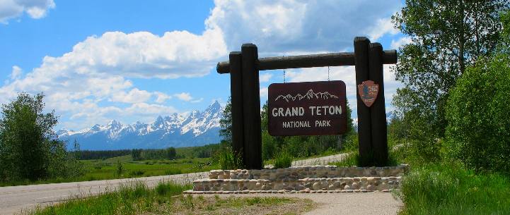 Entering Grand Teton National Park on US-26 from the east near Moran Junction