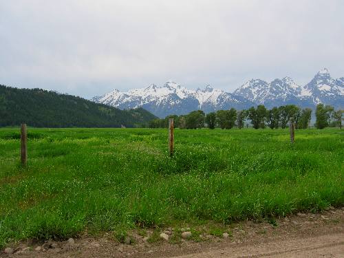 Teton Range as seen from Mormon Row in Grand Teton National Park