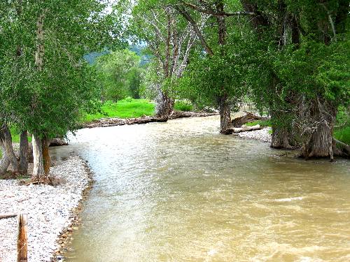 Creek flowing through Mormon Row in Grand Teton National Park