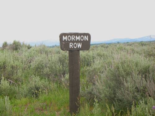 Mormon Row sign on the Antilope Flats Road in Grand Teton National Park