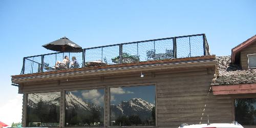 Dining deck at Dornan's Pizza Restaurant in Grand Teton National Park 