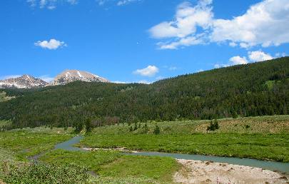 Granite Creek flowing through the Gros Ventre Wilderness southeast of Hoback Junction