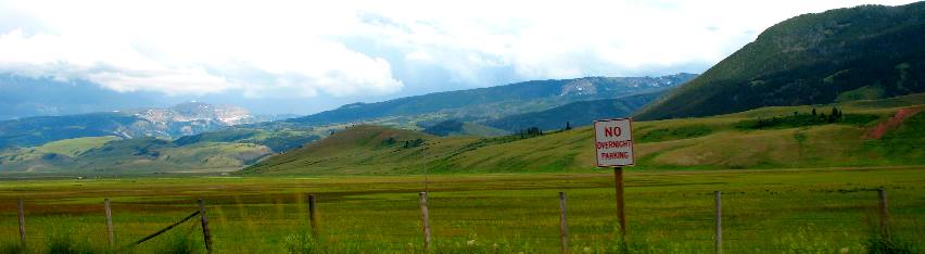 View looking east across the National Elk Refuge from a few miles north of Jackson, Wyoming