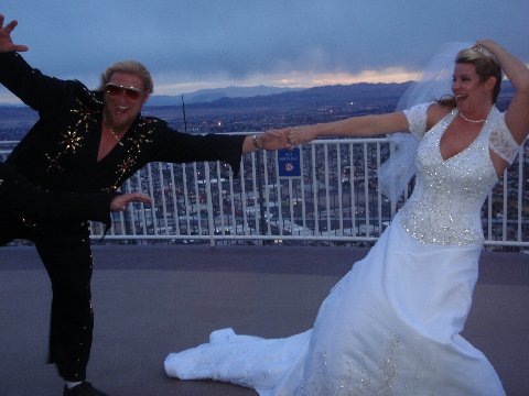 Chuck "Big Daddy" Meier and his bride Dallas in Las Vegas