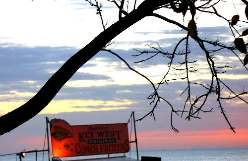 Conch Fritter stand on Mallory Square in Key West