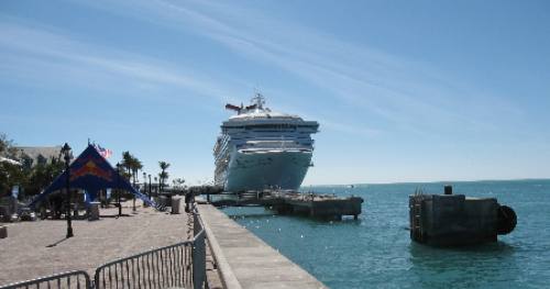 Huge Cruise Ship at the dock south of Mallory Square in Key West