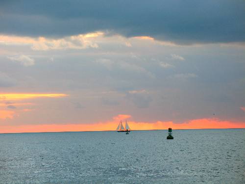 Sailing schooner Appledore on sunset sail off Key West February 2012