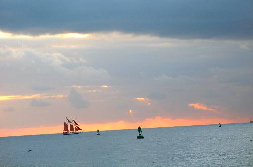 Red Sails in the sunset... those would be on the sailing schooner Jolly II Rover off Key West