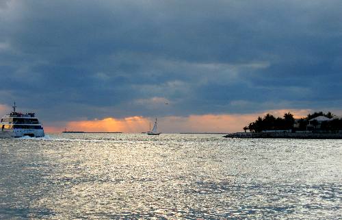 The Key West Express heads off into a beautiful Key West Sunset