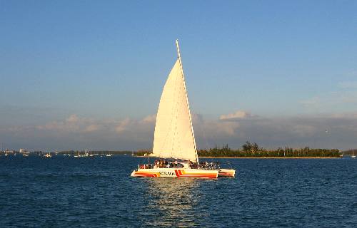 Sebago sunset cruise sailing off Key West in February of 2012
