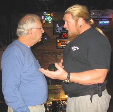 Chuck aka "Big Daddy" Meier with Mike in the world famous Steel Horse Saloon in