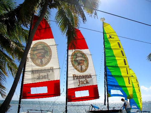 Rental sail boats on Smathers Beach in Key West