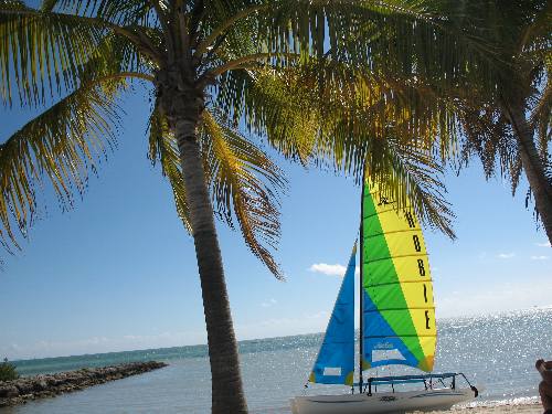 Rental sailboat on Smathers Beach Key West Florida