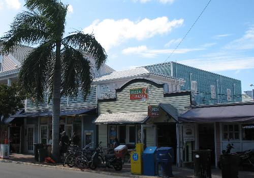Front of Paradise Pizza in Old Town Key West, Florida