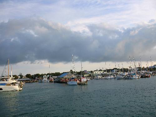 Storm clouds over Key West Bight Marina