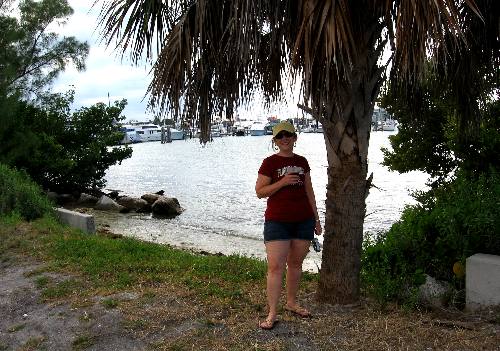 Joyce Hendrix with the old historic seaport of Key West in the background