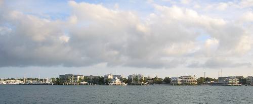 This is the Key West waterfront as seen from Gulf side on the Party Cat Sunset Cruise