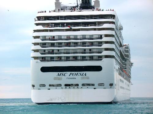 Cruise Ship MSC Poesia leaving Key West, Florida
