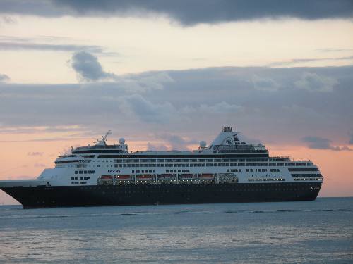 Cruise ship Ryndam departing Key West as the sunsets