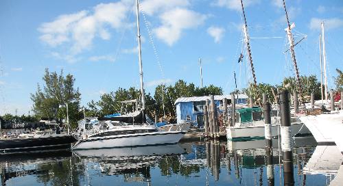 Marina at Hogfish Grill on Stock Island near Key West, Florida
