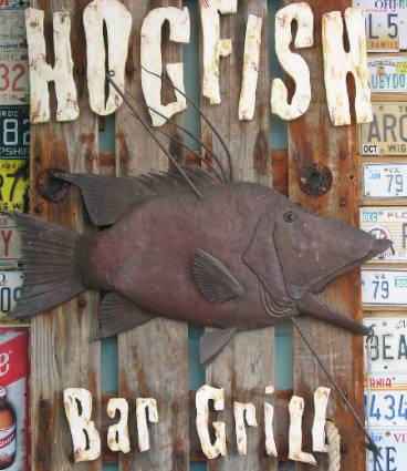 Ambiance at the world famous Hogfish Grill in Key West, Florida