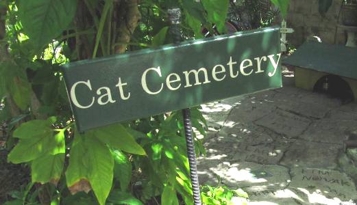 Cat Cemetery at the Hemingway House on Whitehead Street in Key West