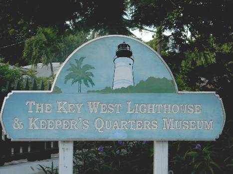 Sign along Whitehead Street for the Key West Lighthouse