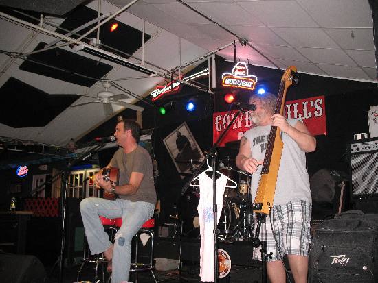 Chad Bradford and Bro. John performing an acustic set at Cowboy Bills in Key West