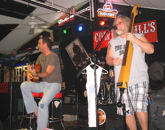 Chad Bradford and Bro. John performing an acustic set at Cowboy Bills in Key West