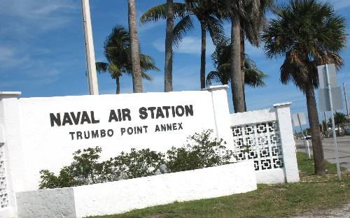 Entrance to NAS Key West Trumbo Point Annex on Palm Avenue in Key West