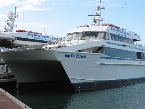 The Big Cat Express and the Key West Express at their terminal in Key West Bight Marina