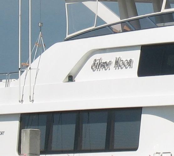 Silver Moon, one of the luxury  yachts tied up in Key West Bight Marina
