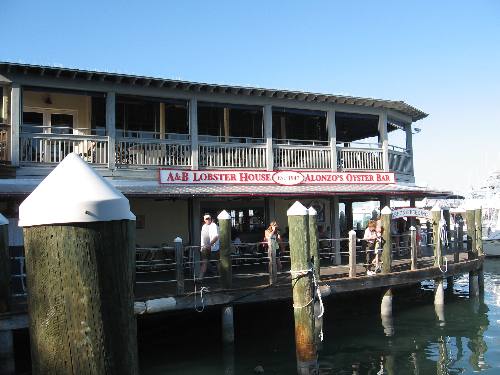 A&B Lobster House and Alonzo's Oyster Bar along Harbor Walk at Key West Bight Marina
