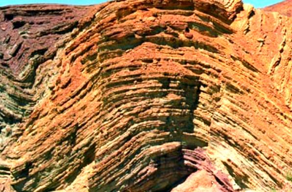This Anticline is presented in a strata of sedimentary rock