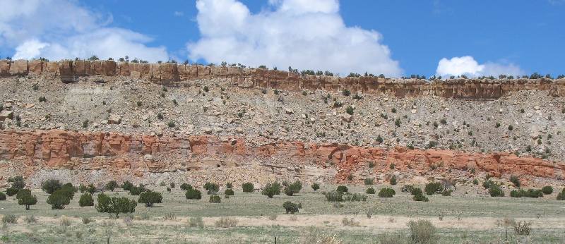 A hard caprock is protecting this cliff