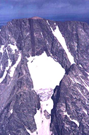 Glacial circue and dike on Mt Moran in Grand Teton National Park