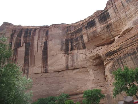 desert varnish sandstone cliff