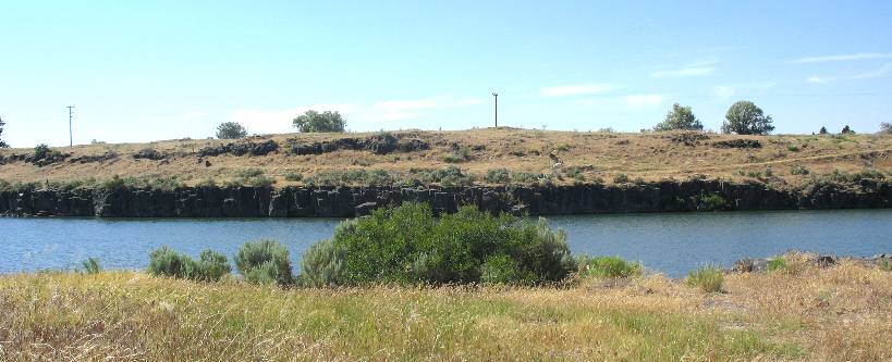 Snake River cutting through lava rock west of Burley, Idaho