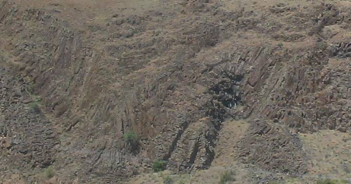 Syncline and anticline visible in Hells Canyon, Oregon near Dam on Snake River
