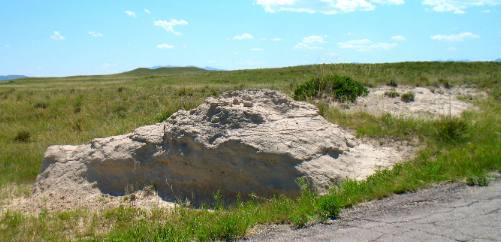 volcanic ash (now white claystone) that covers the open range around Wheatland, Wyoming 