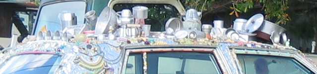 Decorated automobile seen in Cedar Key, Florida