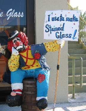 Sign outside a stained glass business in Stuart, Florida