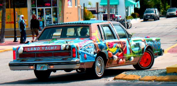 Land Yacht ........ seen on a decorated automobile in Key West, Florida