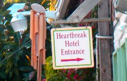 Heartbreak Hotel sign on Duval Street in Key West, Florida